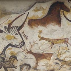 Palaeolithic animals. Reproduction of the Lascaux paintings at the Galerie de Paleontologie, Natural History Museum, Paris. Picture by Michela Leonardi.