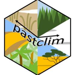 Logo of the R package pastclim. Drawn by Michela Leonardi