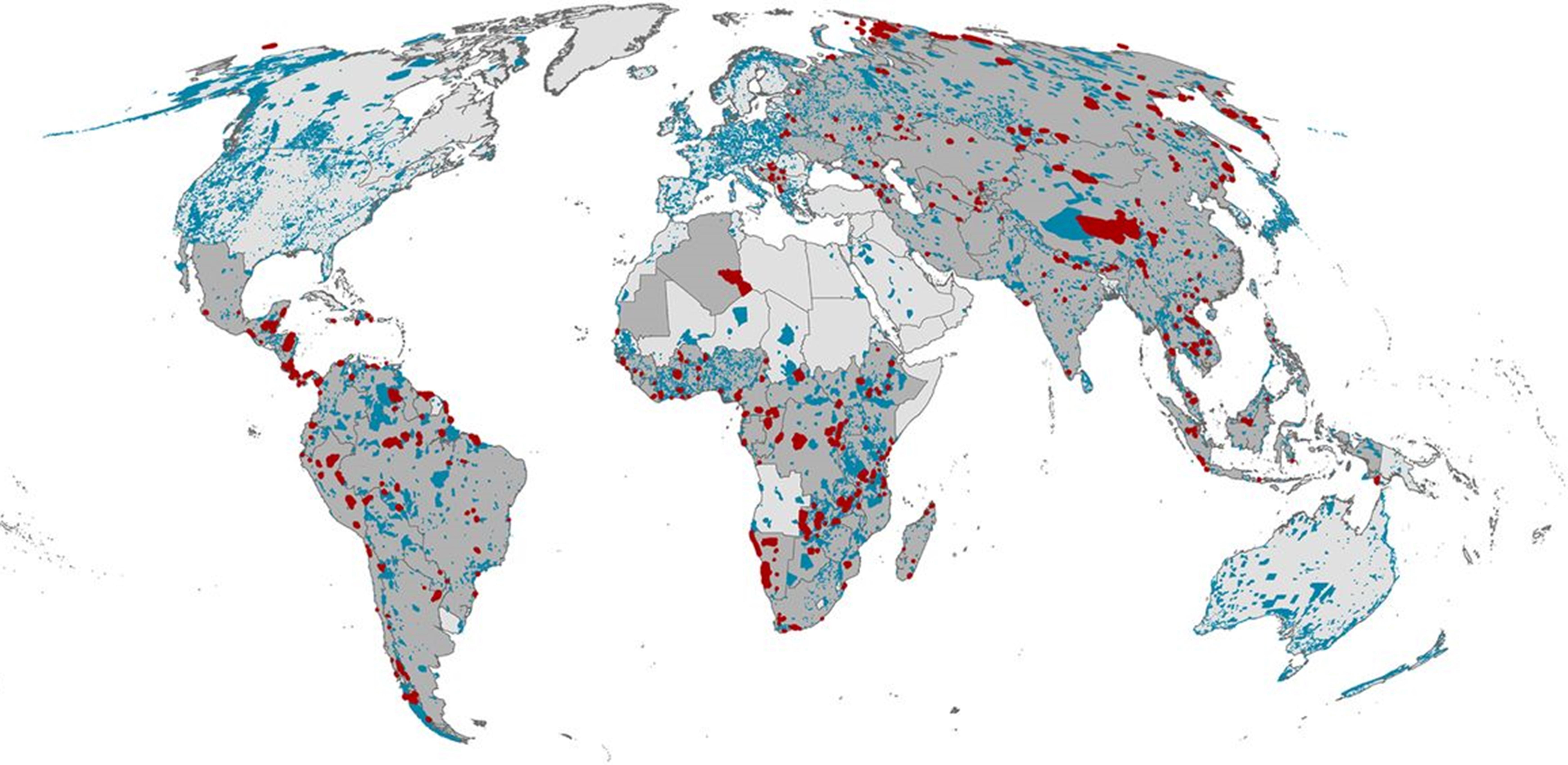 Geldmann et al 2019. Partial map of protected areas analysed in the study. Credit: the Authors