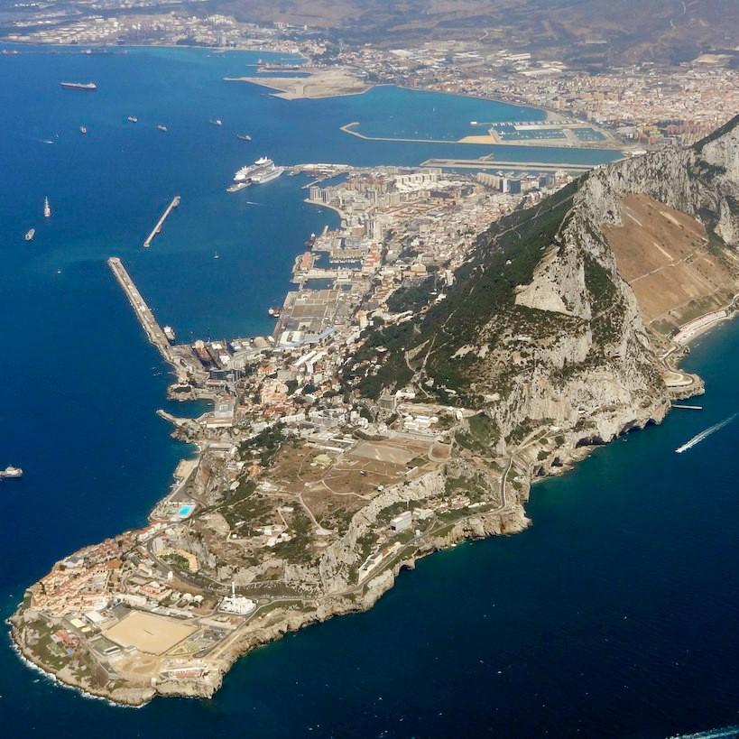 Aereal view of Gibraltar. Source: Wikimedia commons