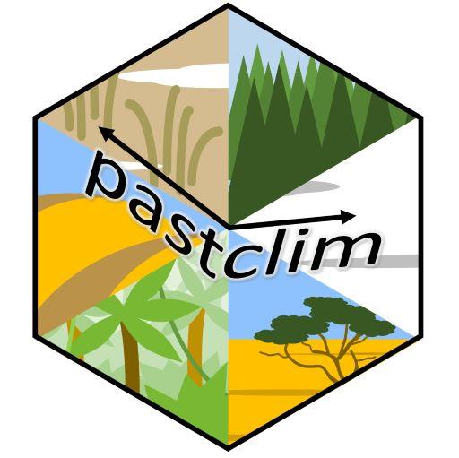 Logo of the R package pastclim. Drawn by Michela Leonardi